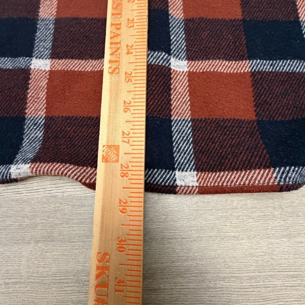 7Diamonds Generation Soft Flannel Shirt Mens L Rust Navy Plaid Stretch Button Up - Picture 9 of 10